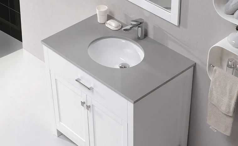 Solid surface countertop with integrated basin