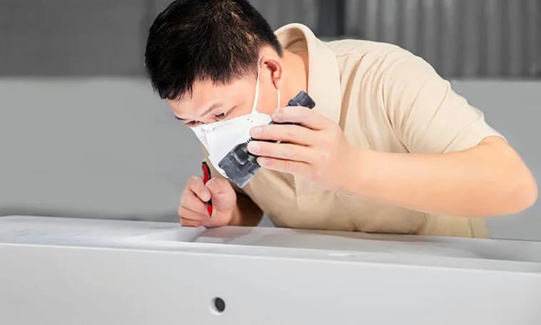 Solid surface sheet quality inspection