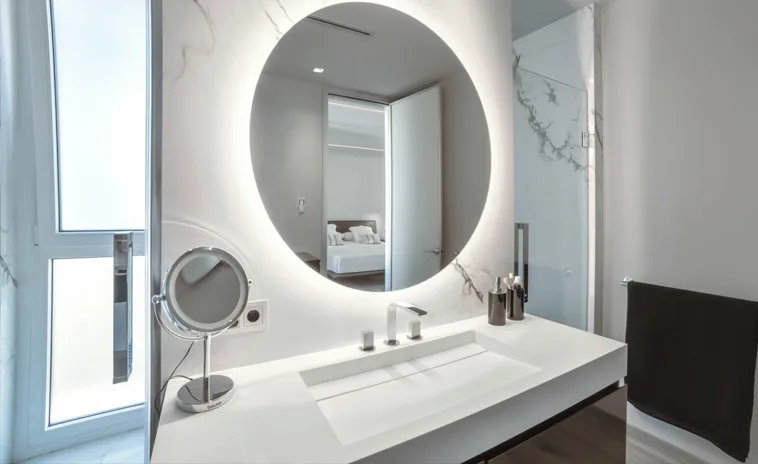 Solid surface basin with vanity