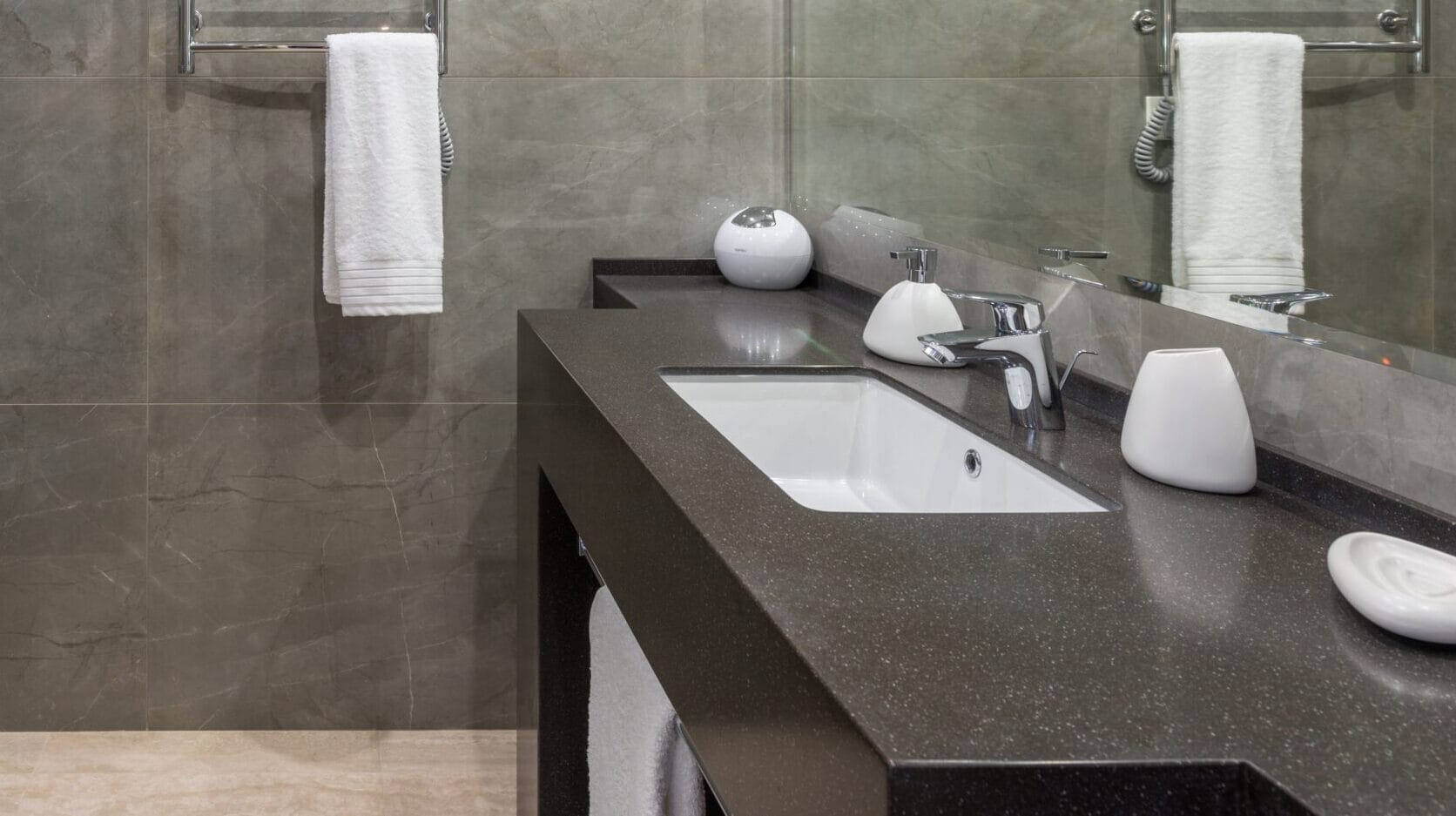 Terrazzo bathroom countertop
