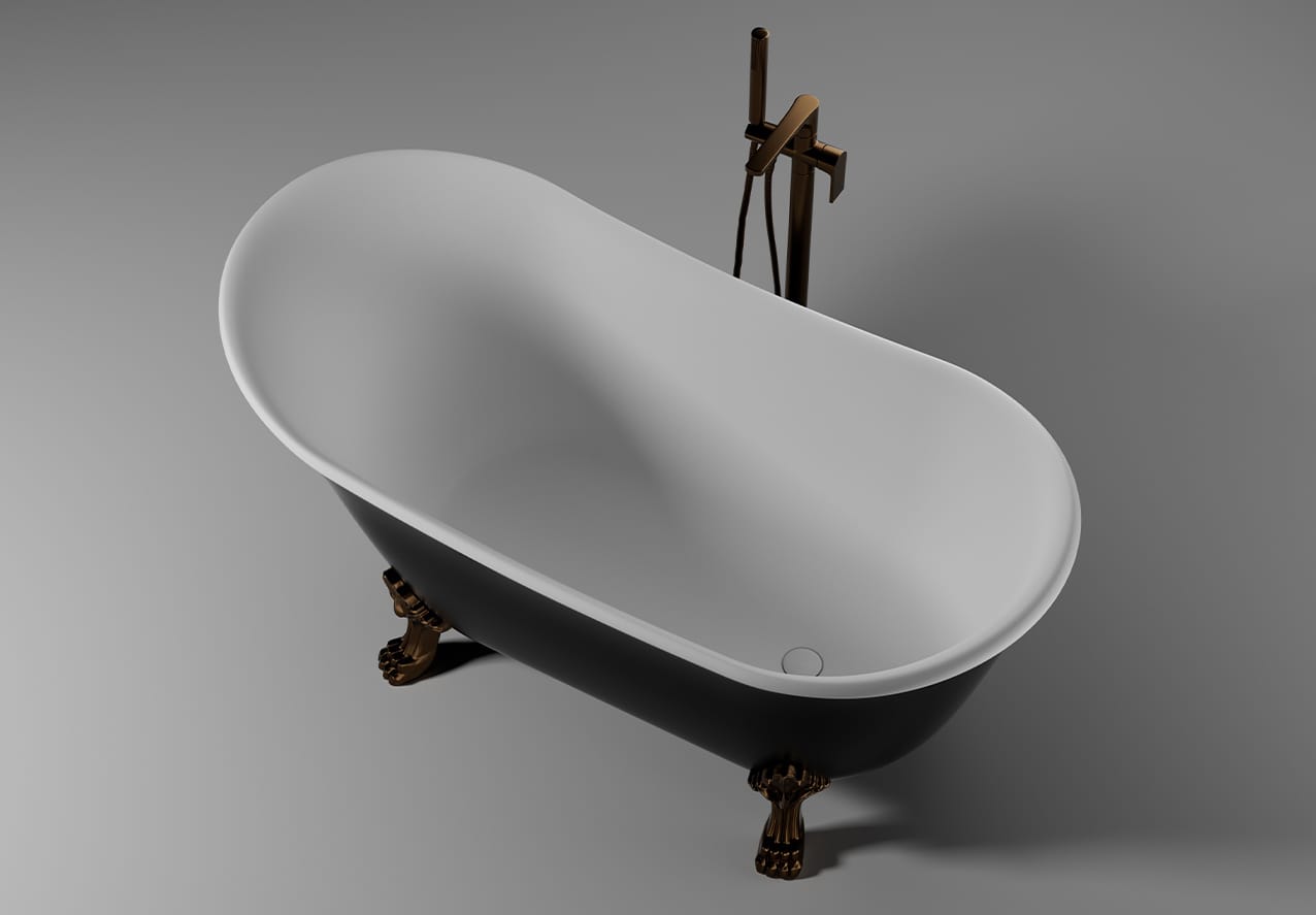 customer case 08 Custom Bathtub with Metal Legs 5