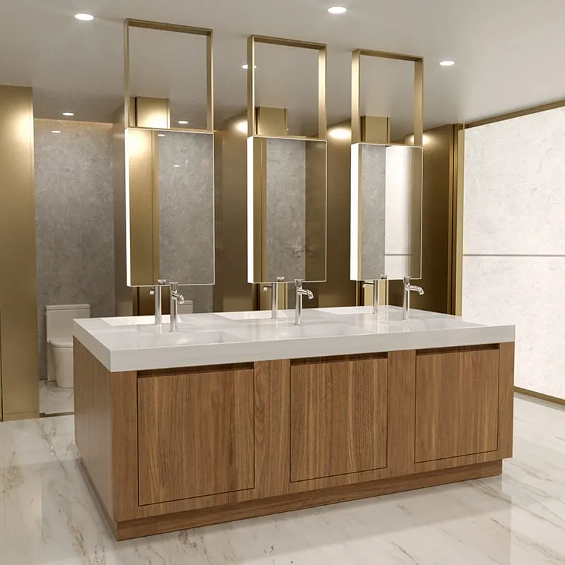 Commercial vanity sink 3 solid surface worktops 14