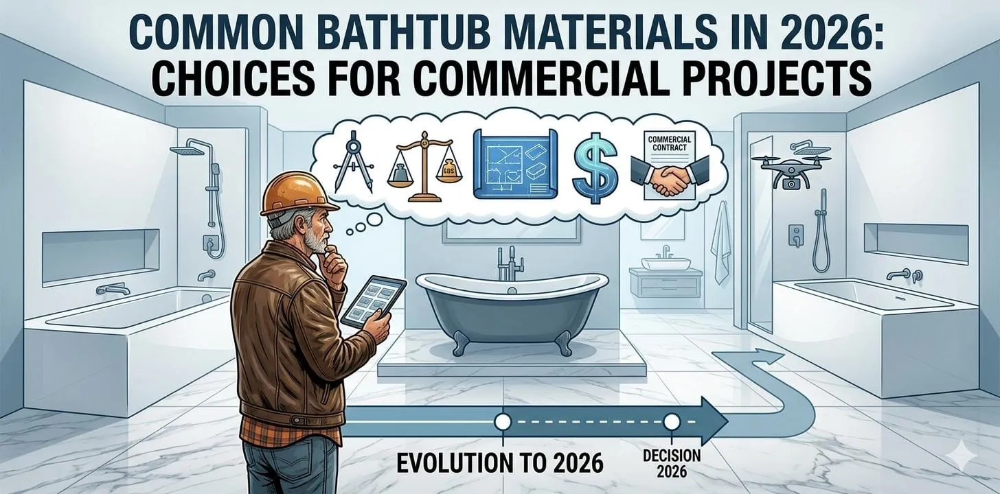 Materiales comunes para bañeras en 2026: Ventajas, desventajas y consideraciones de costos para proyectos comerciales 01 MATERIALES COMUNES PARA BAÑERAS EN 2026: VENTAJAS, DESVENTAJAS Y CONSIDERACIONES DE COSTOS PARA PROYECTOS COMERCIALES 1