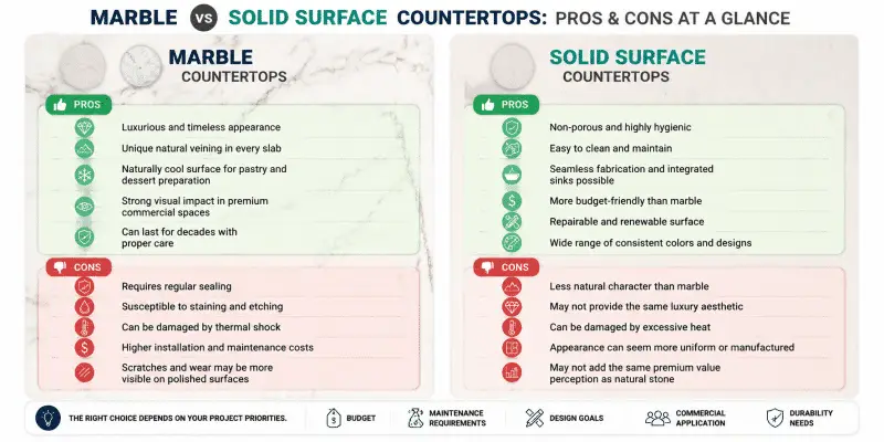 Guide des comptoirs en marbre&nbsp;: résistance à la chaleur, conception et applications commerciales 06 Guide des comptoirs en marbre&nbsp;: résistance à la chaleur, conception et applications commerciales 6