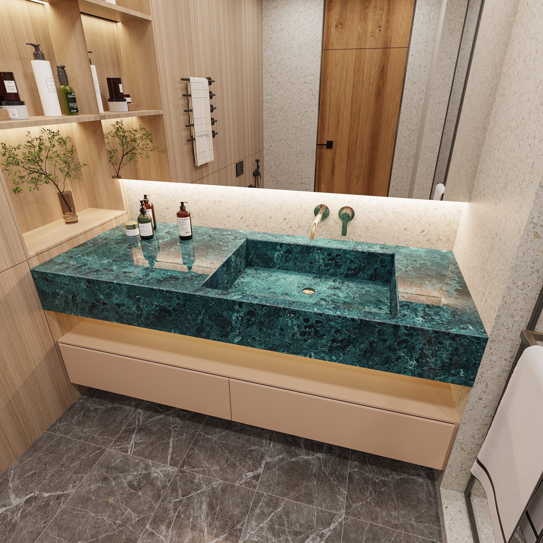 Green Solid Surface Sheets m8949 vanity 1 5